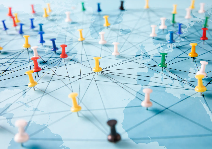 Global map pins